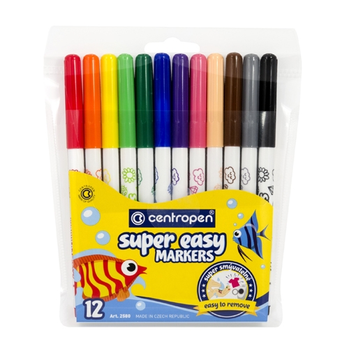 Markers CENTROPEN 2580 Super Easy, set of 12 pcs