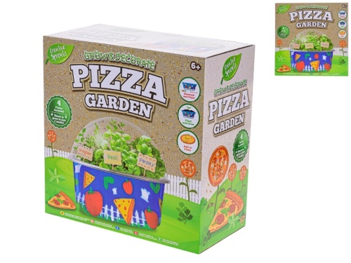 Grow&decorate - plastic pot w/3asstd of herb seeds for pizza & accessories in PBX