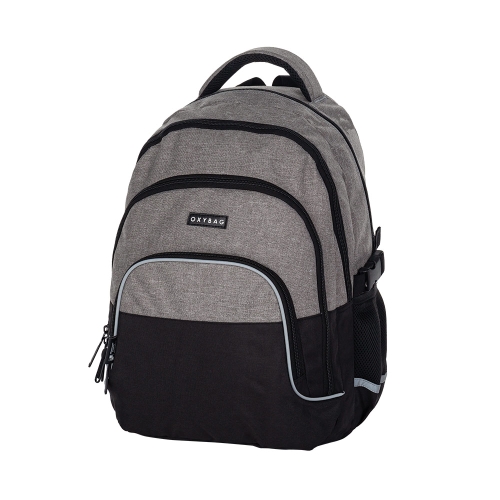 Student backpack OXY SCOOLER - Gray black
