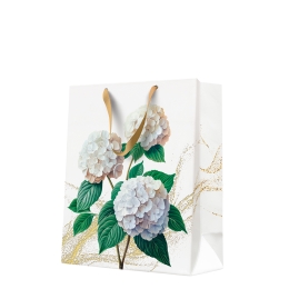 Romantic White Hydrangeas gift bag, large Romantic White Hydrangeas gift bag, large