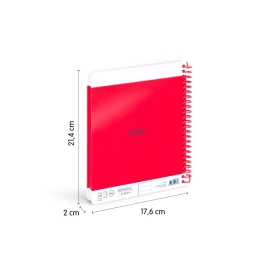 Spiral notepad A5 MILAN nata series, 80 sheets, red (1)