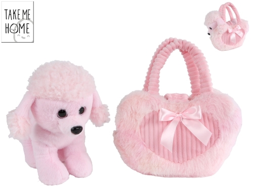 Take Me Home 25cm plush pink poodle w/30cm plush bag 0m+