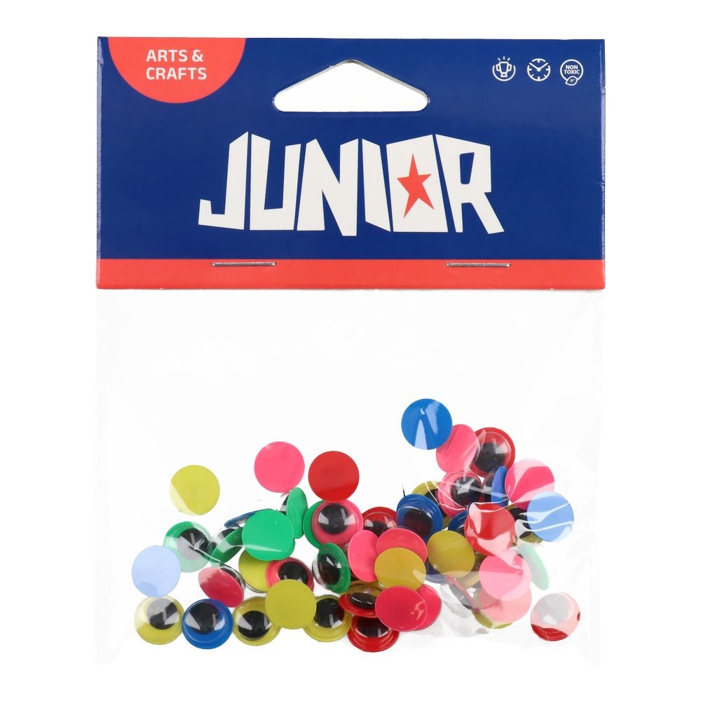 Decoration movable colored eyes 10 mm, set of 50 pcs