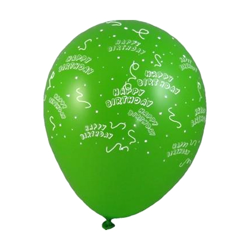 Balón L 30 cm, Happy Birthday /5 ks/