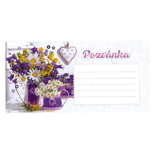 Pozvánka na párty H /2403-0010/ Spring Flowers - sada 10 ks