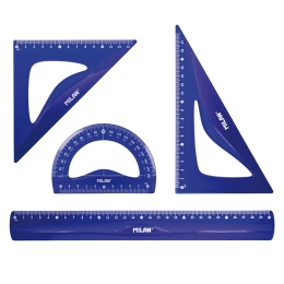 Ruler set MILAN "FLEX" flexible, blue
