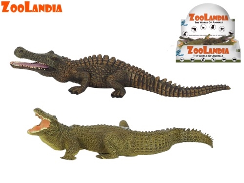 2asstd 21-23cm plastic crocodile in PB 12pcs in DBX