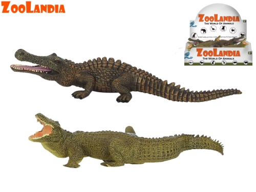 2asstd 21-23cm plastic crocodile in PB 12pcs in DBX