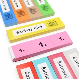 Šatňový blok 14,5 x 3,5 cm, mix 10 farieb, 100 lístkov (966)
