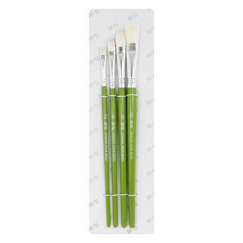M&G brush set 4 pcs, flat (no. 2, 4, 6, 8)