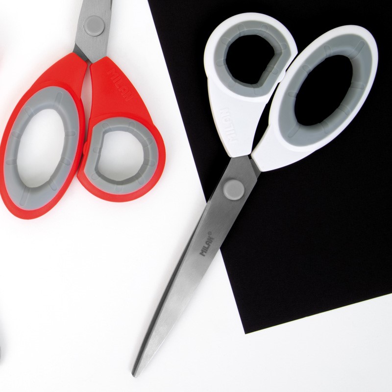 MILAN white office scissors 22 cm - blister (1)