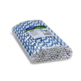 Paper straw JUMBO blue spiral 25 cm, O8mm, 100 pcs (1)