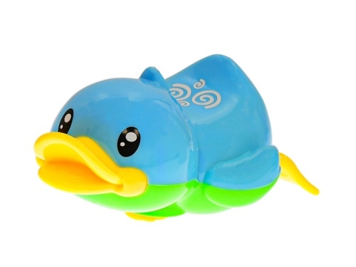 4asstd color (yellow,orange,blue,green) 12cm plastic wind-up swimming duck on BC