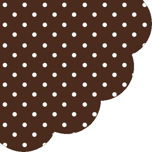 Obrúsky paw r 32 cm dots chocolate