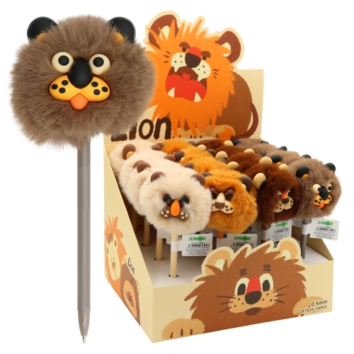 Gel pen JUNIOR Lion PomPom 0,5 mm - blue refill (mix /price 1pc) (1)