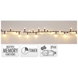 Light chain 500 LED warm white, length 10 m, outdoor. Use