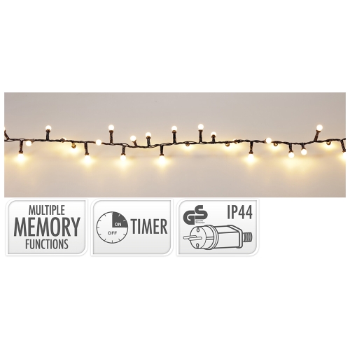 Light chain 500 LED warm white, length 10 m, outdoor. Use