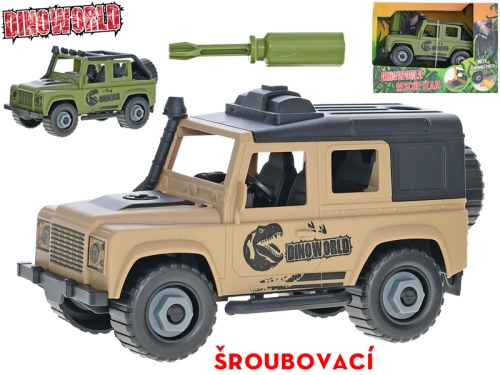 Dinoworld 2asstd color (brown,green) 17cm plastic DIY 4x4 rescue team car in OTB