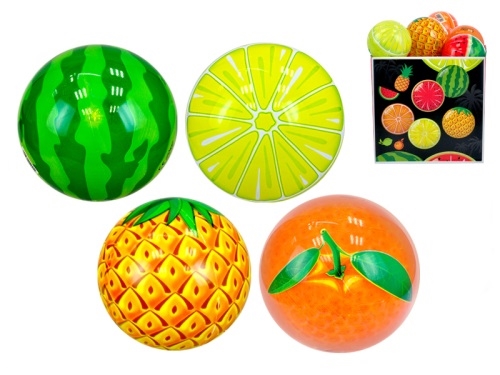 4asstd 11cm diameter PVC full printed ball (ilustration) design fruit 10m+ 24pcs in PDQ