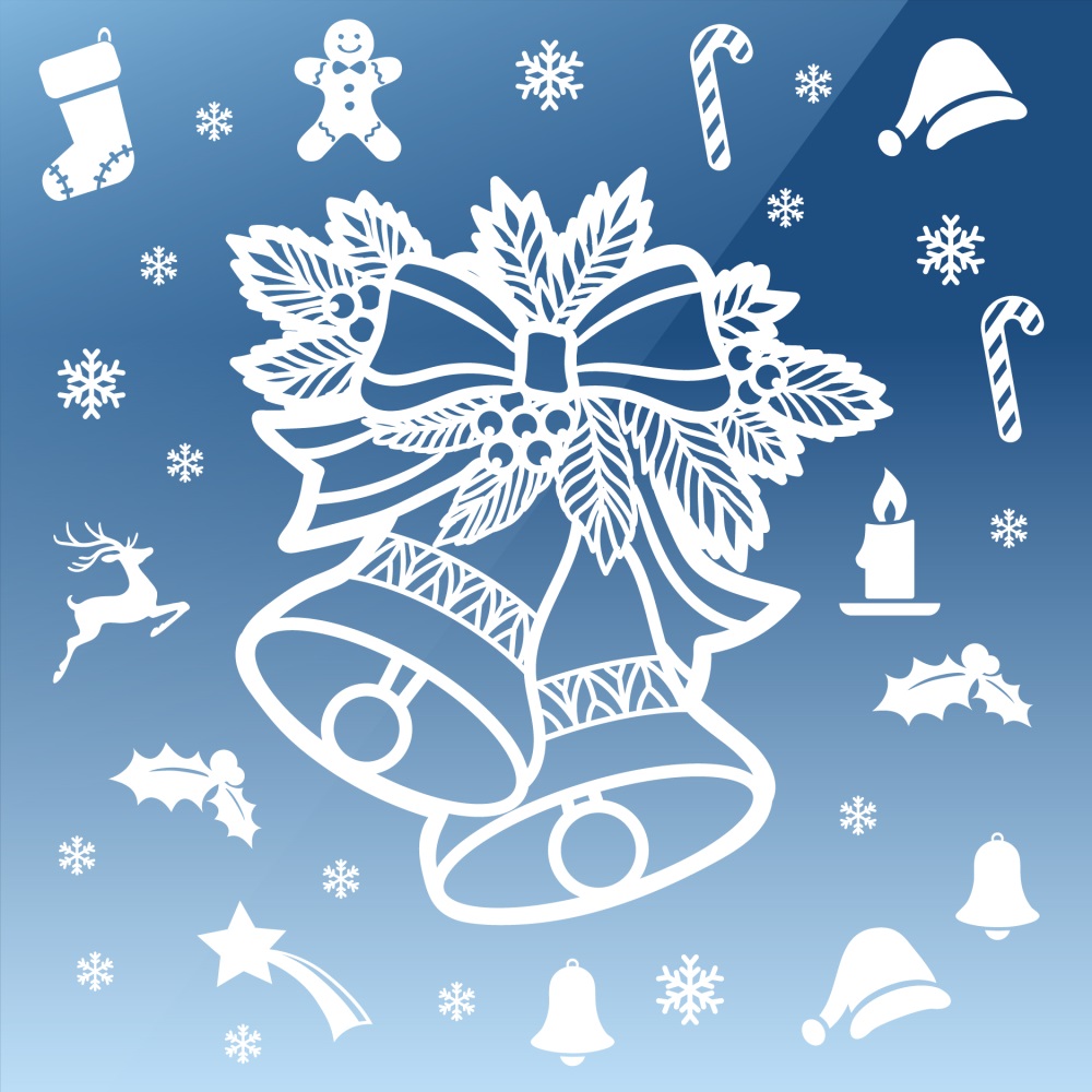 Adhézne nálepky JUNIOR 30x42 cm - Vianočné ozdoby - Mix