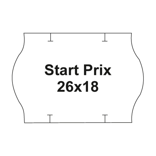 Etikety cen. PRIX 26x18 oblé - 1000 etikiet/kotúčik, biele