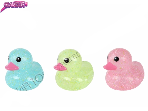 Glamour 3asstd color (pink,green,blue) 17x15x13,5cm plastic bath duck TOC