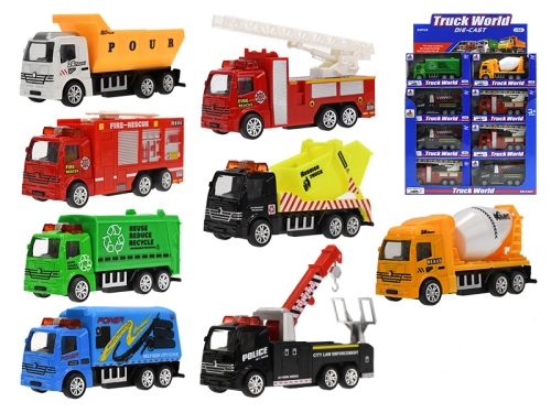 8asstd 10cm 1:55 die cast pull back truck in WBX 24pcs in DBX