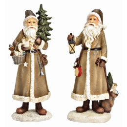 Santa Claus of poly brown 2-fold, (W/H/D) 12x28x9cm