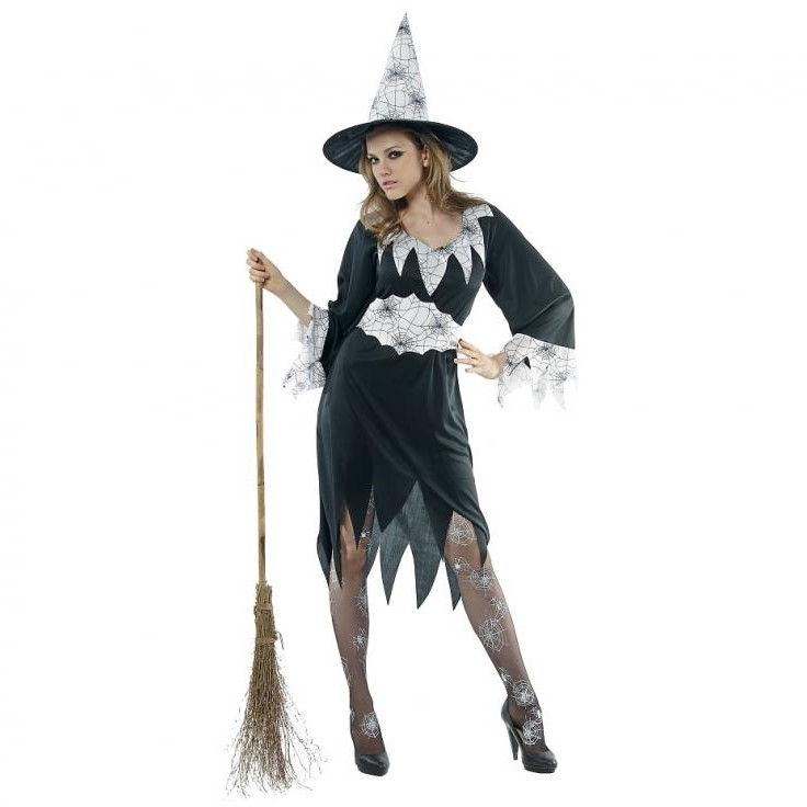 Kostým pre dospelých Light Witch (šaty, klobúk, opasok), veľkosť M