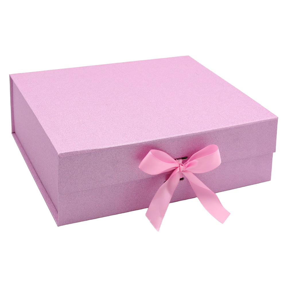 Darčeková krabica s mašľou 31,5 x 26 x 10,5 cm (mix 4 farieb)