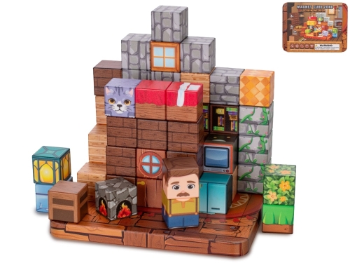 2cm Magnet Cube Zone - Cabin Interiorl magnetic blocks set in plastic box
