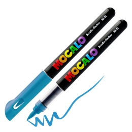 Popisovač M&amp;G MOCALO Acrylic Marker, štetcový hrot - Turquoise Blue 704