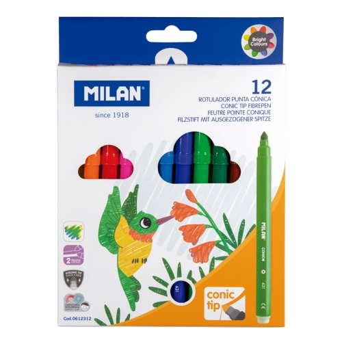Markers MILAN round 0.5 mm MAXI - set of 12 pcs