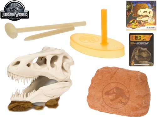 Jurassic world - dig kit w/dig tools and display stand in PBX