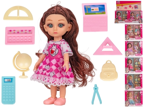 6asstd 15cm plastic doll w/accessories in WBX 6pcs in DBX