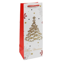 Gift Bag for a Bottle - Christmas 12x36x10 cm (assorted / price per piece) (2)