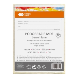 Cotton Canvas 24x30, White, MDF 4mm, Happy Color