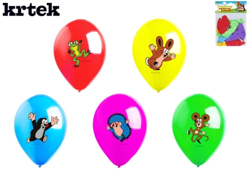 5pcs of 30cm party balloons w/5asstd of Krtek characters design in PBH