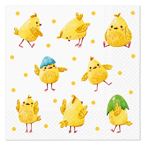 Napkins PAW L 33x33cm Crazy Chickens