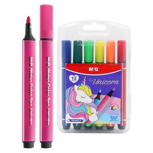Water markers, triangular M&G Unicorn - set of 12