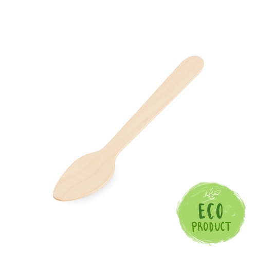 Wooden coffee spoon 11 cm, 10 pcs