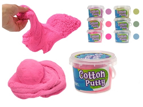 6asstd color (pink,red,purple,blue,yellow,green) 500gr of cotton putty in transparent box