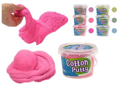 6asstd color (pink,red,purple,blue,yellow,green) 500gr of cotton putty in transparent box