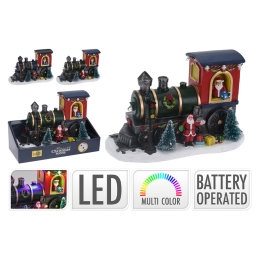 Christmas train with figures and LED lighting