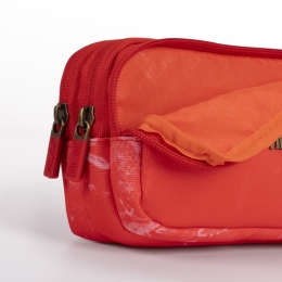Pencil case MILAN 3-zip, Lava series - red (2)