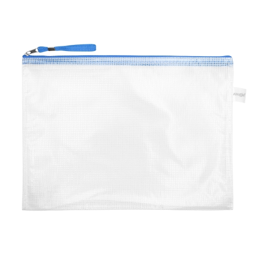 Mesh envelope with zipper PVC/A4, blue