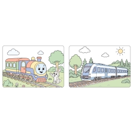 Coloring page A5 Paint with water - Train