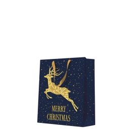 Medium Gift bag - PREMIUM Gold Deer 20x10x25 cm