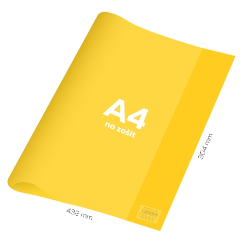 Obal na zošit A4 PVC 432x304 mm - transparentný/žltý