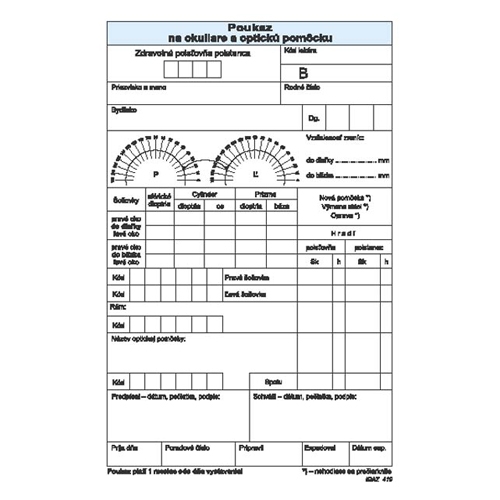 Voucher for glasses and optical aids (410)